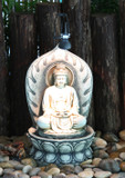 Buddha Statue Table Top Fountain w/ Halogen Light PWR258 