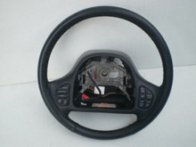 1998-2001 Ford Explorer Black Leather Steering Wheel With Remote Controls Switches Cruise Radio Fan F87Z-3600-AAH