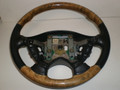 2000-2002 Jaguar S Type Charcoal Wood Steering Wheel Cruise Phone Switch
