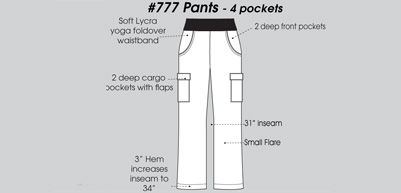 777 Body Flex Fold Over Waistband Pant - Professional Choice Uniforms ...