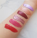 swatches of lip tints
vegan and cruelty-free
handcrafted