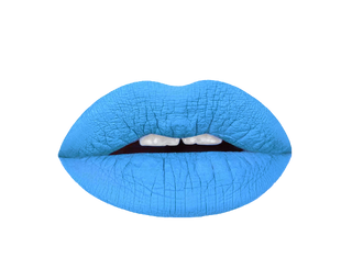 baby blue liquid lipstick swatch