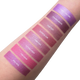 Swatches of Aromi metallic liquid lipsticks