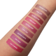Swatches of Aromi metallic liquid lipsticks