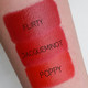 red lipstick swatch