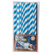 Pack of 25 Blue Paper Party Straws