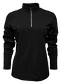 WOMEN'S 1/4 ZIP PULLOVER - BLACK - THUNDER FOOTBALL LOGO