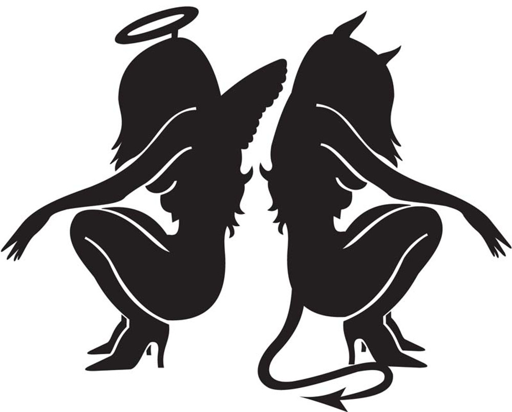 Car Decals Car Stickers Sexy Angel And Devil Car Decal 3102