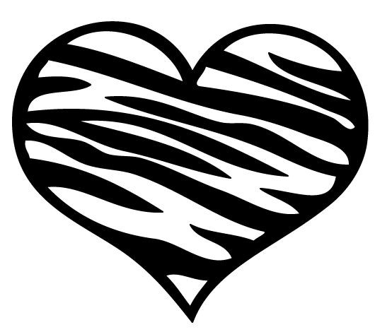 Animal Car Decals - Car Stickers | Zebra Heart Car Decal | AnyDecals.com