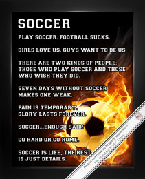 Framed Soccer Player Fire 8x10 Sport Poster Print