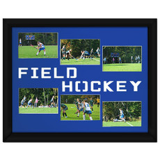 Field Hockey Photo Mat Gift 16” x 20” for 4” x 6” Photos in Bright Blue. Frame and photos not included.