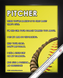 Framed Softball Pitcher Glove 8x10 Sport Poster Print