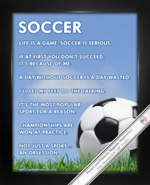 Framed Soccer Ball Sky 8x10 Sport Poster Print