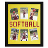 Softball Photo Mat in Yellow with Red Glitter