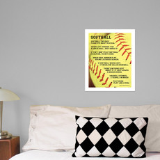 Softball Sayings 13.75” x 17” Wall Decal in room