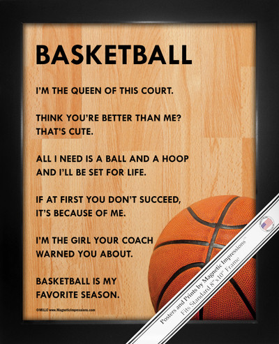 Framed Basketball Female 8x10 Sport Poster Print