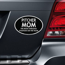 Pitcher Mom Car Magnet on Car