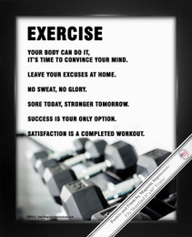 Framed Exercise Weight Set 8x10 Sport Poster Print