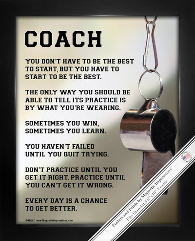 Framed Coach Motivational 8x10 Poster Print