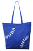 Baseball Laces Tote Bag Blue
