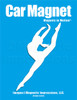 Dancer Modern Leap Car Magnet in white