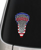 Lacrosse Head USA American Flag Sticker - Vinyl Window Decal on Car