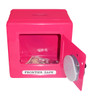 Kid’s Frontier Safe Coin Saver Bank with 2 Digit Combination Lock in hot pink. Money not included.