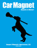Lacrosse Dog with Lax Stick Car Magnet in Black