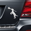 Lacrosse Dog with Lax Stick Car Magnet on Vehicle