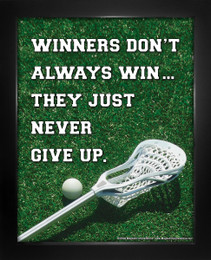 Framed Lacrosse Inspirational Winners Quote Men’s 8 x 10 Sport Poster Print