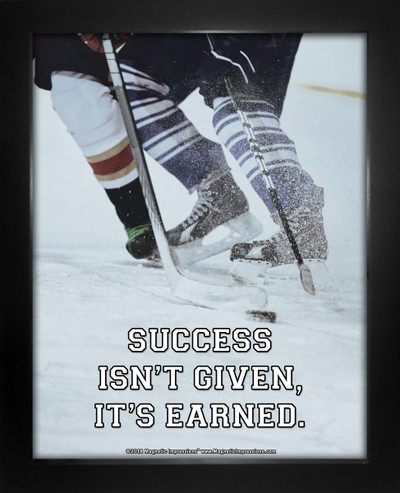 Framed Ice Hockey Success Quote 8 x 10 Sport Poster Print