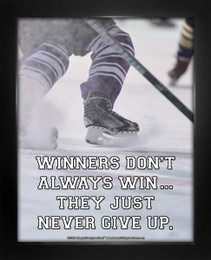 Framed Ice Hockey Inspirational Winners Quote 8 x 10 Sport Poster Print