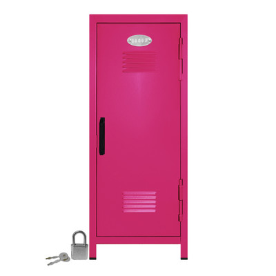 Kid's Mini Locker with Lock and Key in Hot Pink