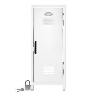 Kid's Mini Locker with Lock and Key in White