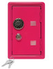 Kid's Coin Bank Safe - Single Digit Combination Lock and Key - 7” High Hot Pink