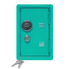 Kid's Coin Bank Safe - Single Digit Combination Lock and Key - 7” High Teal