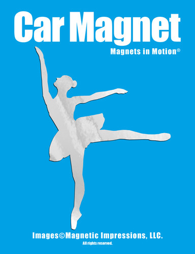 Ballet Dancer Car Magnet in Chrome