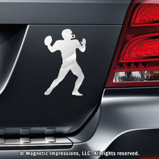 Football Player Car Magnet in Chrome