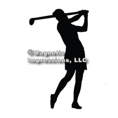 Golfer Women’s Car Magnet in Black