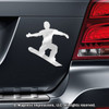 Snowboarder Male Car Magnet in Chrome