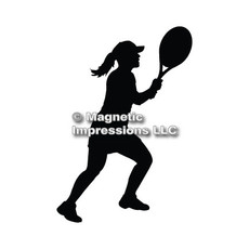 Tennis Player Women’s Car Magnet in Black