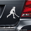 Field Hockey Player with Skirt Car Magnet in Chrome