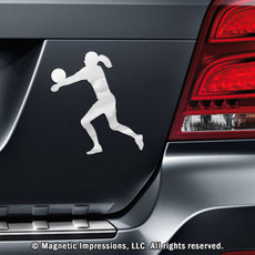 Volleyball Player Female Car Magnet in Chrome