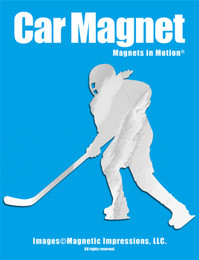 Ice Hockey Player Female Car Magnet in Chrome