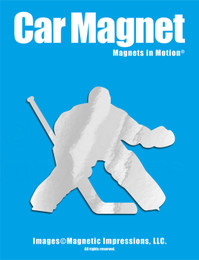 Ice Hockey Goalie Car Magnet in Chrome