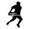 Rugby Player Car Magnet in Black
