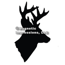 Deer Head Hunting Car Magnet in Black