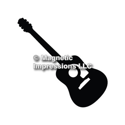 Acoustic Guitar Car Magnet in Black