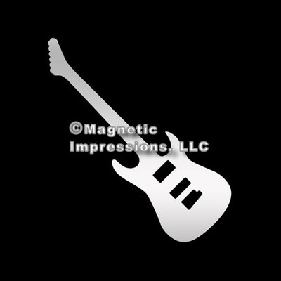 Electric Guitar Car Magnet in Chrome