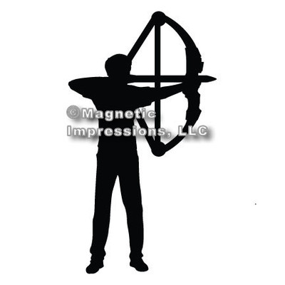 Archery Compound Bow Men’s Car Magnet in Black
